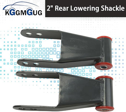 2" Rear Lowering Shackle 410520 Fits For Chevy Silverado C1500 C2500 K1500 K2500 SuburbanSierra C1500 C2500 Rear Drop Shackle