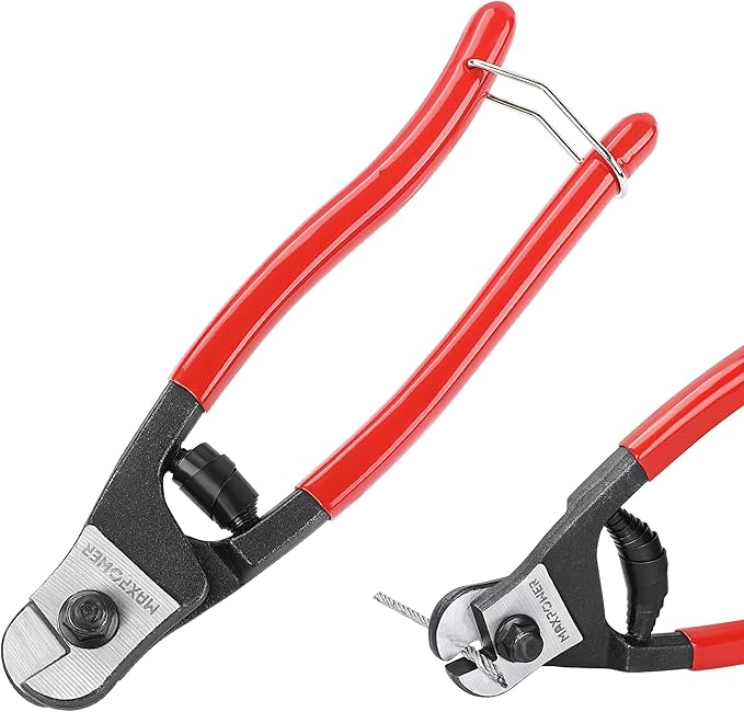 MAXPOWER Wire Cutter, 8-Inch Wire Rope Cutters for Steel Wire, Wire Seals, Aircraft Bicycle Cable, Cable Cutter Cuts Up to ¹³/??"(5mm