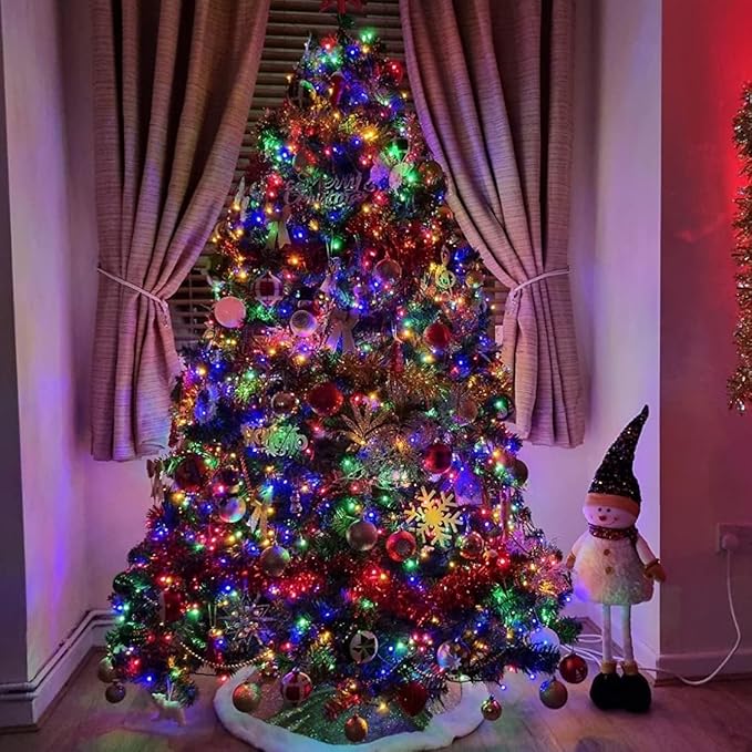 YEGUO Christmas Light, 66ft 200 LED String Lights Multicolor, Green Wire Twinkle Tree Light Plug in for Indoor Outdoor