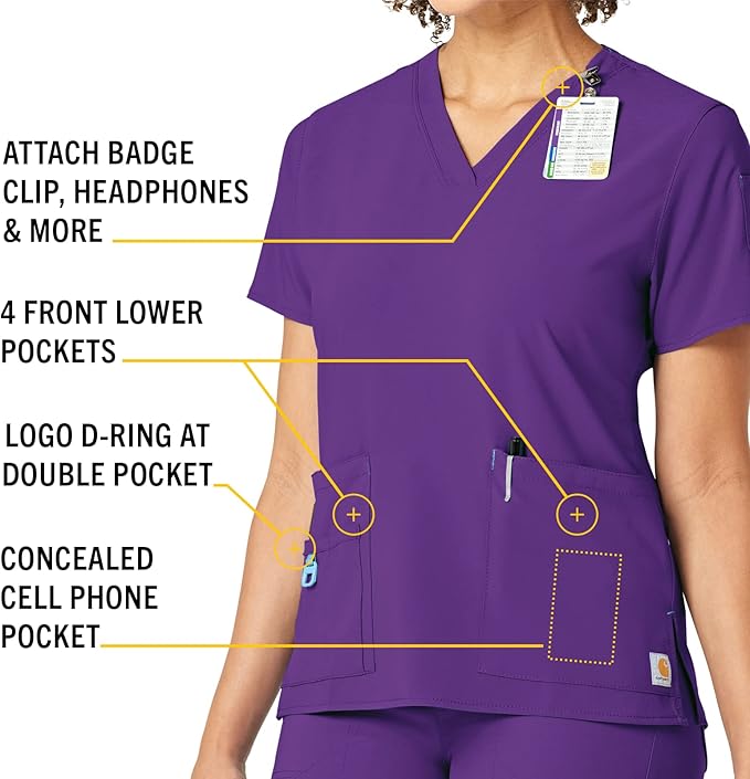 Carhartt Scrubs C12110 Women's Force® Cross-Flex Modern Fit V-Neck Top