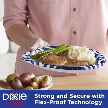 Dixie Ultra, Large Paper Plates, 10 Inch, 100 Count, 3X Stronger*, Heavy Duty, Microwave-Safe, Soak-Proof, Cut Resistant, Disposable Plates For Heavy, Messy Meals