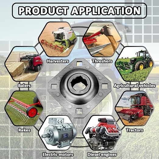 ST208-1N 1" Square Disc Harrow Flange Bearing Unit, Disc Harrow Bearing for Farming Applications Monroe Tuffline Replace FD208R1 FD208R ST208-1 DHU1-208 FD208R1 FD208-1SQ