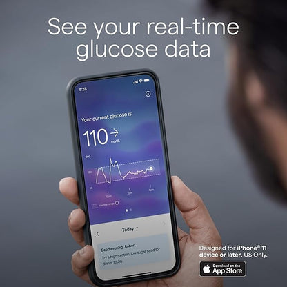 Lingo Continuous Glucose Monitor (CGM)  App. Made by Abbott. Know The Impact of What You eat. 1 Lingo biosensor Lasts up to 14 Days. Designed for iPhone 11 Device or Later. US Only.