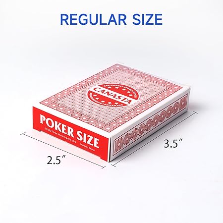 GSE Games  Sports Expert 2-Deck Canasta Cards with Point Values, Includes Canasta and Hand  Foot Game Rules, Traditional Rummy Game Playing Cards (Red)