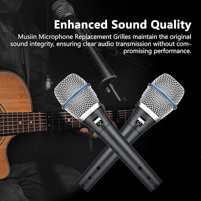 Microphone Replacement, Grille Compatible with Shure BETA87, BETA 87A, BETA 87C, Microphone Capsules, Microphone Ball Head Grille, Cartridge Components (2 Pack)
