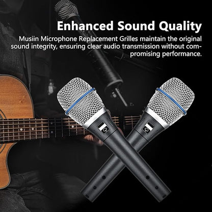Microphone Replacement, Grille Compatible with Shure BETA87, BETA 87A, BETA 87C, Microphone Capsules, Microphone Ball Head Grille, Cartridge Components (2 Pack)