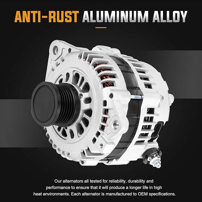 Alternator Replacement Compatible with 2002 2003 2004 2005 2006 Nissan Sentra 2.5L, 2002-2006 Altima 2.5L Replace 23100-8J000, AHI0065, LR1100-734, LR1110-726, TG12S041, 400-44053, 13939