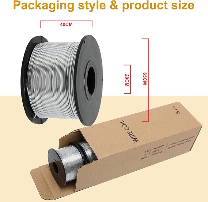 5 Rolls Stainless Steel Rebar Tie Coil, 132" 0.8mm 360FT, Automatic Rebar Tie Wire Twister