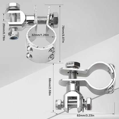 Motorcycle 1.25" Highway Footpegs Crash Bar Adjustable Clamps Mounts kit Chrome Compatible with Harley Touring Sportster Softail Road Glide Electra Glide Road King with 1 14 inch Engine Guard