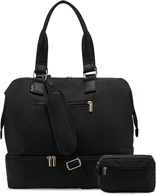 Weekender Bags for Women, Large Travel Duffel Bag with Shoes Compartment, Carry On Overnight Tote Bags with Toiletry Bags, Gym Duffel Bags with Wet Pocket, Hospital Bags for Labor and Delivery