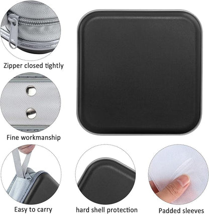 CD case, capacity for 40 units, for CDDVD, wallet, hard plastic, DVD, for car, home, office, travel (black)