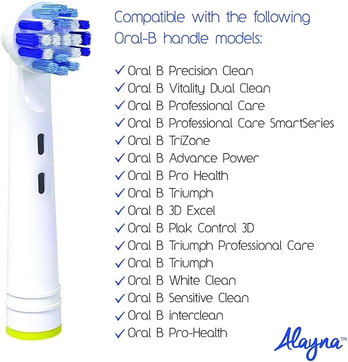 Replacement Brush Heads Compatible with OralB Braun- Pack of 4 Professional Electric Toothbrush Heads- Precision Refills for Oral-b 7000, Clean, Oral B Pro 1000, 9600, 500, 3000, 8000, Vitality Plus!