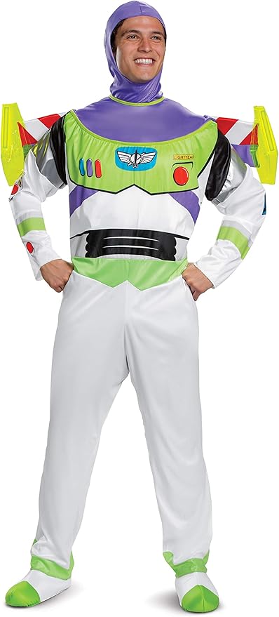 Disguise Mens Toy Story Buzz Lightyear Deluxe Adult Sized Costumes, As Shown, Mens X-Large 42-46 US