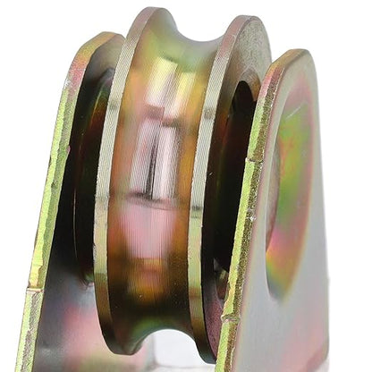 Pulley Wheel, V Type Wall Mounted Alloy Steel Rope Blocks Rollers 48mm with Internal Bearings, 250kg Load Capacity for Electric Doors, Industrial Carts