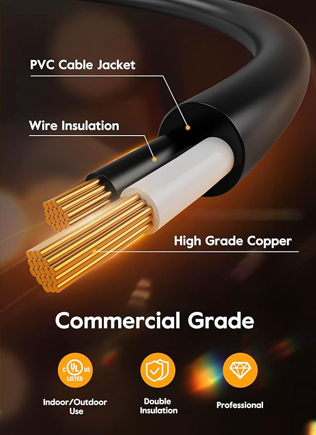 Brightown 100-foot outdoor LED light garland with 52 adjustable vintage Edison shatterproof ST38 bulbs, waterproof outdoor pendant lights for backyard, terrace, garden,