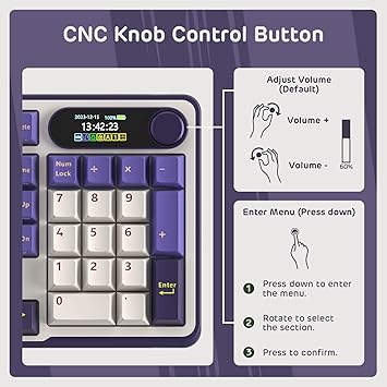RK ROYAL KLUDGE S98 Mechanical Keyboard wSmart Display  Knob, Top Mount 96 Wireless Mechanical Keyboard BT2.4GUSB-C, Hot Swappable, Software Support, Massive Battery, 98 Keys