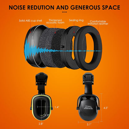 Hard Hat Ear Muffs, Green Ear Muffs For Noise Reduction For Hard Hat Accessories SNR 30dB NRR 25dB Ear Protection, Construction Ear Protection For Adults