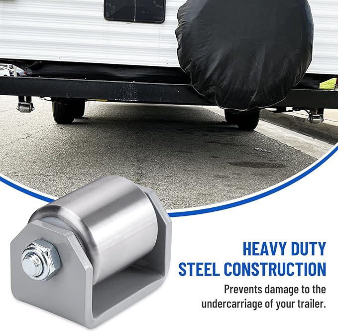 2" Weld on Trailer Roller Heavy Duty Steel Skid Wheels Caster Roller with for RV Trailers, Motorhome and 5th Wheels (Pack of 2)