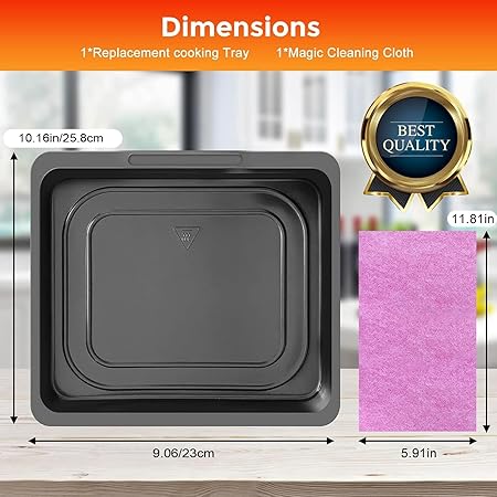 Air Fryer Cooking Tray for Instant Vortex Plus10 Qt, Food Grade Nonstick Replacement Rack Parts Grill Pan Crisper Plate for Chefman Innsky CROWNFUL 10.6Qt Air Fryer Oven, Dishwasher Safe