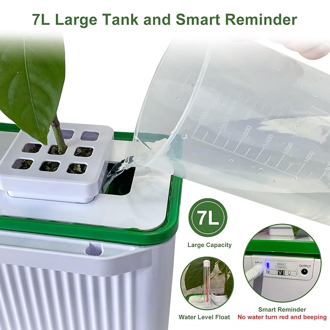 eSuperegrow Hydroponics Growing System for Indoor Outdoor Garden,7L Large Hydroponic Gardening System with Trellis for Cucumber Tomato Pepper Mint,Ideal Gardening Gifts for Women(Pump,7L,Trellis)