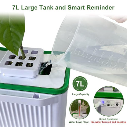 eSuperegrow Hydroponics Growing System for Indoor Outdoor Garden,7L Large Hydroponic Gardening System with Trellis for Cucumber Tomato Pepper Mint,Ideal Gardening Gifts for Women(Pump,7L,Trellis)