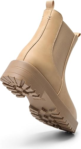 DREAM PAIRS Women's Chelsea Ankle Boots Fashion Low Heel Lug Sole Platform Fall Booties Shoes