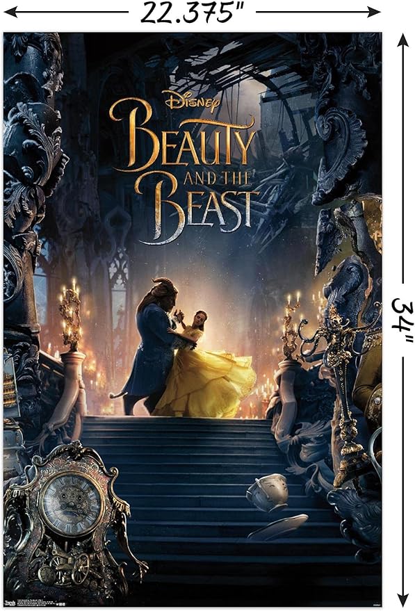 Trends International Disney Beauty And The Beast - Triptych 2 Wall Poster, 22.375" x 34", Unframed Version