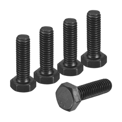 uxcell 6Pcs M6-1 x 20mm Left Hand Hex Head Bolt, Black Oxide Carbon Steel Reverse Fully Threaded Fastener Screws Bolts for Machinery, Automobiles and Construction