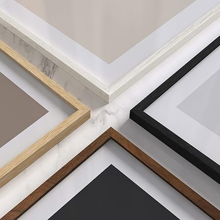 HAUS AND HUES 6x8 Walnut Oak Wooden Picture Frame - 6x8 Poster Frame - Premium Oak, Vertical Hang, Shatterproof Plexiglass - Ideal for Home, Room, Office (6x8 in, Walnut)