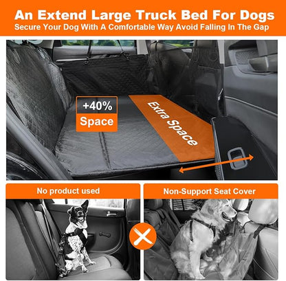 Vailge Dog Car Seat Cover for Trucks,Large Back Seat Extender for Dogs,Waterproof Dog Car Hammock,Non Inflatable dog seat cover,Hard Bottom Dog Seat Cover for Trucks F150, RAM1500,Silverado,GMC Sierra