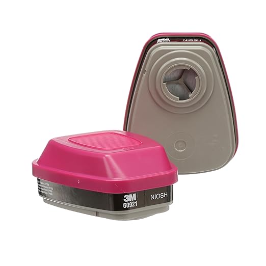 3M 60921 P100 Respirator CartridgeFilter, NIOSH Approved, 1 Pair, OVP100, Helps Protect Against Organic Vapors, Asbestos, Silica, and Particulates, Painting, Chemical Clean-up, Maintenance