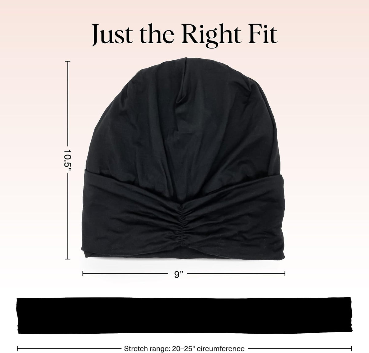 Kitsch Satin Lined Beanie - Softer than Silk Beanie For Sleeping Women, Breathable Hair Cover for Sleeping, Slouchy Beanies, Bonnets for Women, Hair Wrap, Reduce Breakage for Frizz-free Hairs - Black