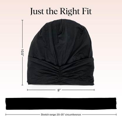 Kitsch Satin Lined Beanie - Softer than Silk Beanie For Sleeping Women, Breathable Hair Cover for Sleeping, Slouchy Beanies, Bonnets for Women, Hair Wrap, Reduce Breakage for Frizz-free Hairs - Black
