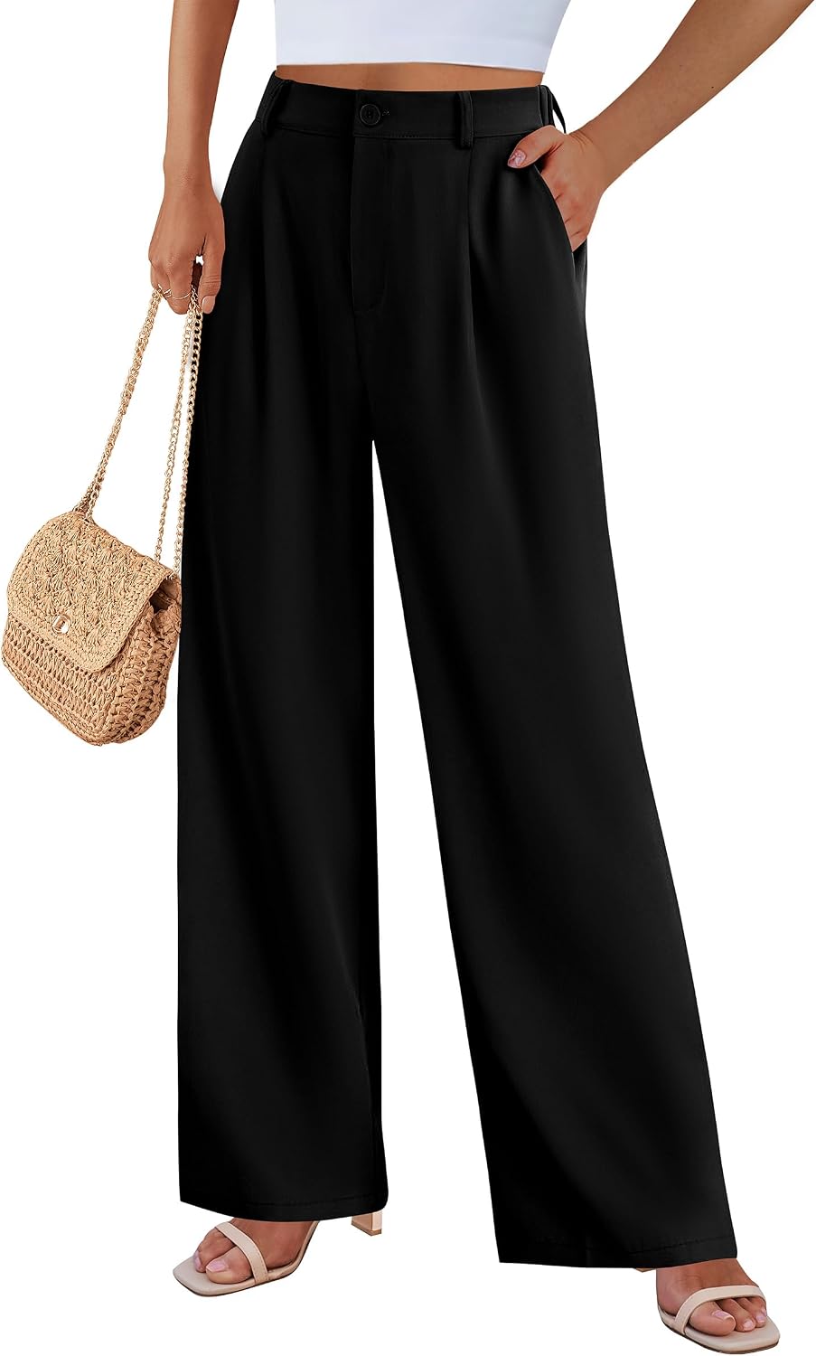 Wide Leg Pants for Women Trendy 2026 Fall High Waisted Business Casual Outfits Work Pant Trousers