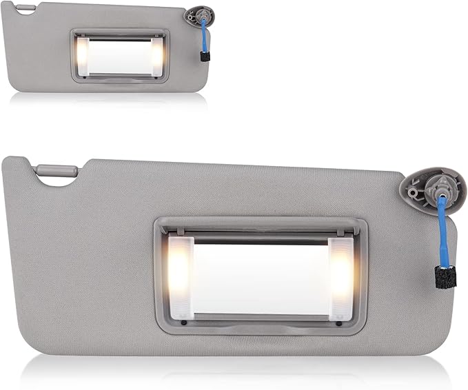 Sun Visor for 2008-2017 Honda Accord, Right Passenger Side Grey Sunvisor with Light, Replacement 83230TA0A91ZA