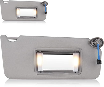 Sun Visor for 2008-2017 Honda Accord, Right Passenger Side Grey Sunvisor with Light, Replacement 83230TA0A91ZA