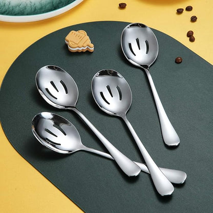 Kyraton 4-Piece Serving Set - Slotted Stainless Steel Spoons, Pack of 4