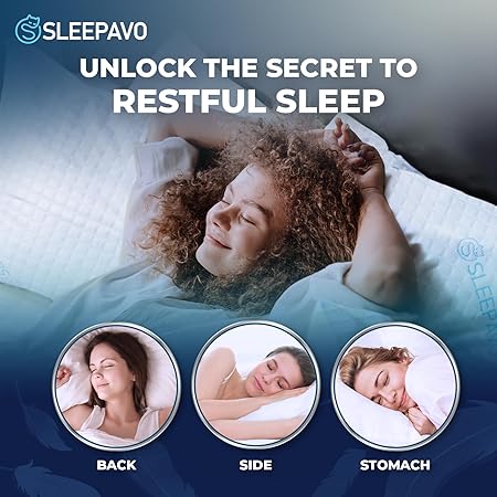 Adjustable Shredded Memory Foam Pillow Queen Size - Soft or Firm Rayon Derived from Bamboo Pillow for Side Sleeper, Stomach  Back - Cold Cooling Gel Bed Pillow for Sleeping Premium Comfortable Pillow