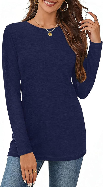 Women's Long Sleeve Crew Neck Loose Fit Tunic Top
