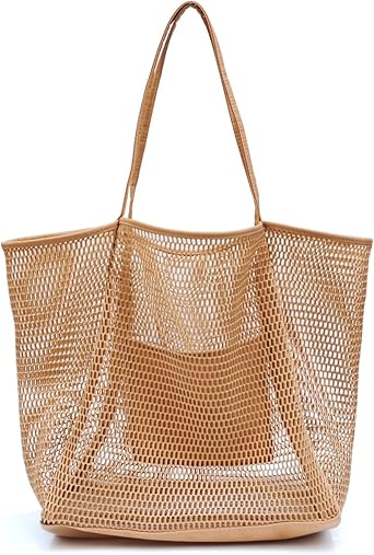 HOXIS Mesh Beach Tote Womens Shoulder Handbag