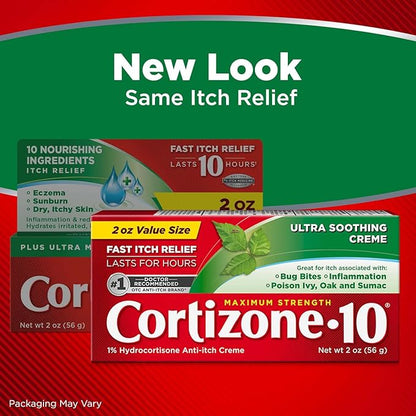Cortizone 10 Maximum Strength Ultra Soothing Anti-Itch Cream, 1 Hydrocortisone Creme, 2 oz.