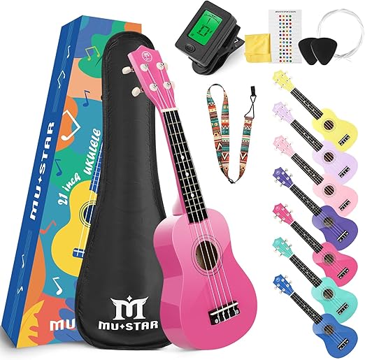 MUSTAR Soprano Ukulele Kids Ukulele for Beginners - 21 Inch Small Guitar Ukulele for Kids