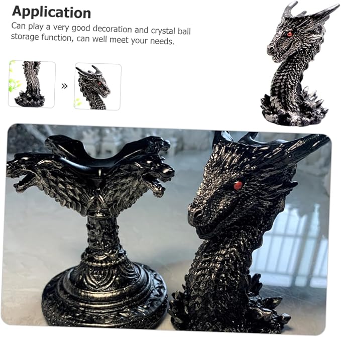 PRETYZOOM Dragon Centerpiece Resin Resin Sculpture Crystal Ball Display Stand Home Office Decor