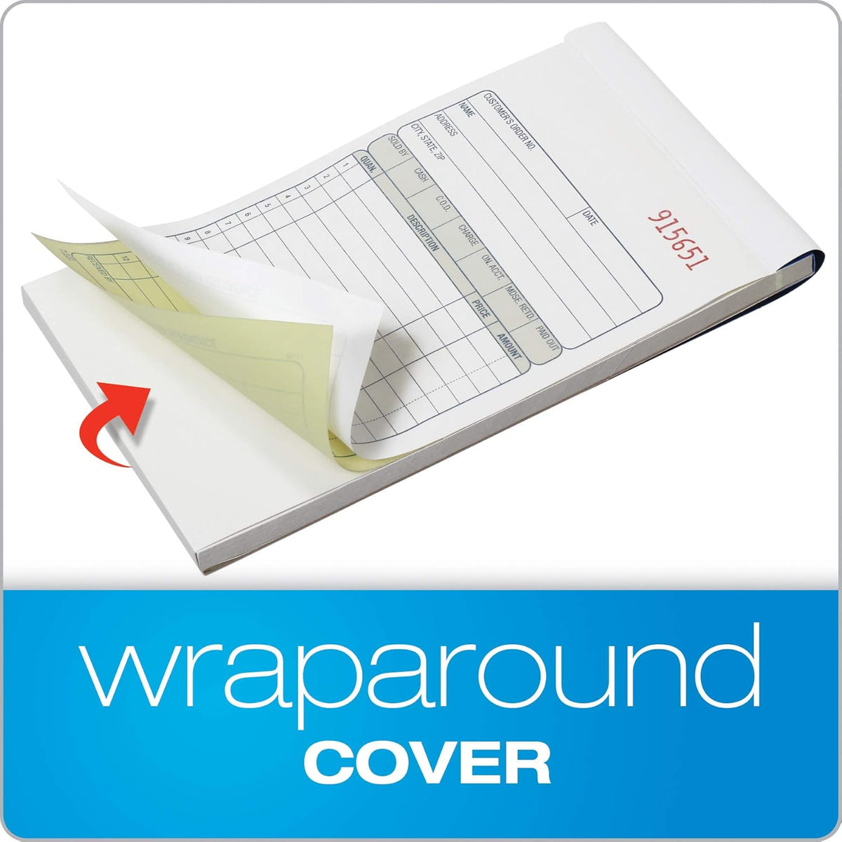 Adams Sales Order Books, 2-Part, Carbonless, White/Canary, 4-3/16" x 7-3/16", Bound Wraparound Cover, 50 Sets per Book, 3 Pack (DC4705)
