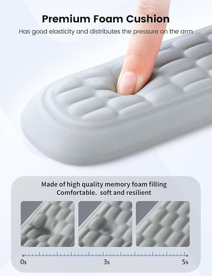 Memory foam gel wrist rest set for keyboard and mouse, ergonomic wrist support, for office, games, computer, laptop, Mac, gray color