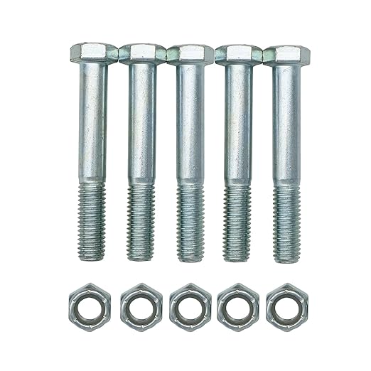 12" x 3-12" 500101 Shear Bolts and Nylock Nuts (Set of 5)