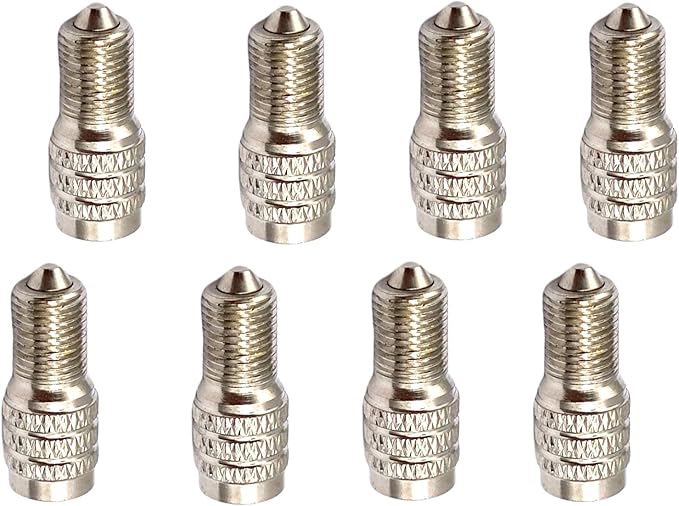 8 Pcs Double Seal Valve Stem Caps, Copper Tire Air Caps Flow Through Metal Valve Caps for Boats, RVs, Trailers and Semi Truck Tires