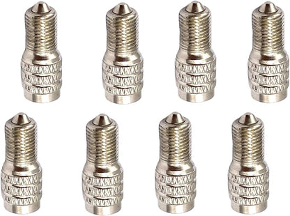 8 Pcs Double Seal Valve Stem Caps, Copper Tire Air Caps Flow Through Metal Valve Caps for Boats, RVs, Trailers and Semi Truck Tires