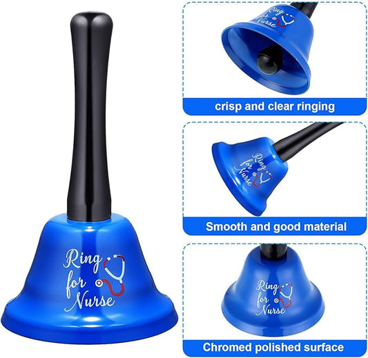 2 Pieces Ring for Nurse Bell Nurse Hand Call Bell Patient Alerting Hand Ringing Alarm for Calling Attention Care Assistance Emergency