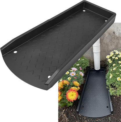 1 Pack Downspout Splash Block, 24" Rain Gutter Downspout Extensions Black, Decorative RainWater Drainage, Gutter Splas ( Doesn't come with 6pc Fixing Nailsh )